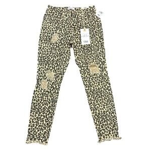 YMI Jeans Women's 3 Ankle High Rise Skinny‎ Leopard Print Stretch Jeans Size 26